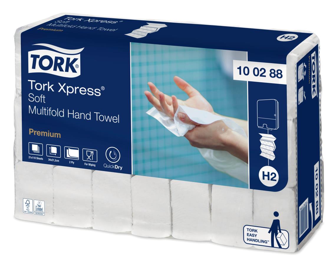 Tork Xpress Soft Multifold handdoekpapier 21x34 cm 2-lgs wit 21x110V (H2)