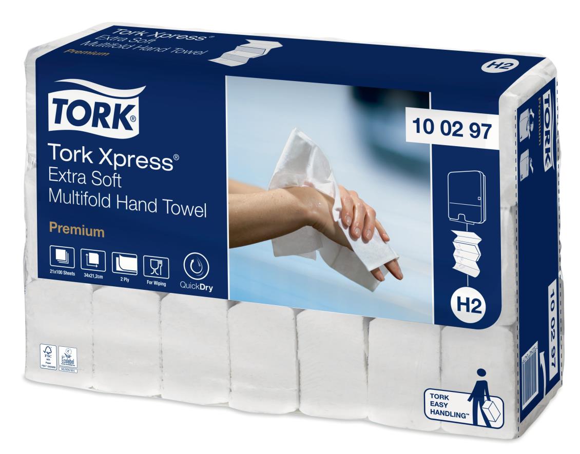 Tork Xpress Extra Soft Multifold handdoekpapier 2-lgs wit 21x100V (H2)