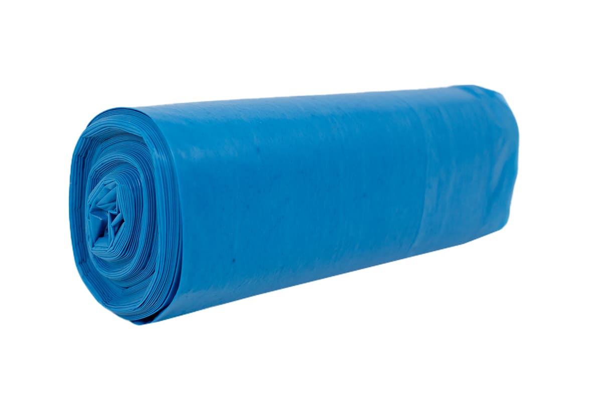 Afvalzak LDPE 80x110 70my (150L) blauw per rol á 20st.