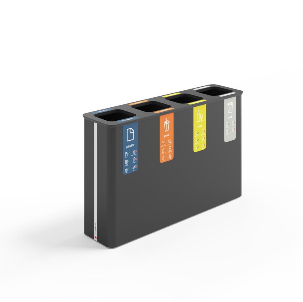 BinBin Globular - Afvalbak - 60x4 - Full Black - 60L