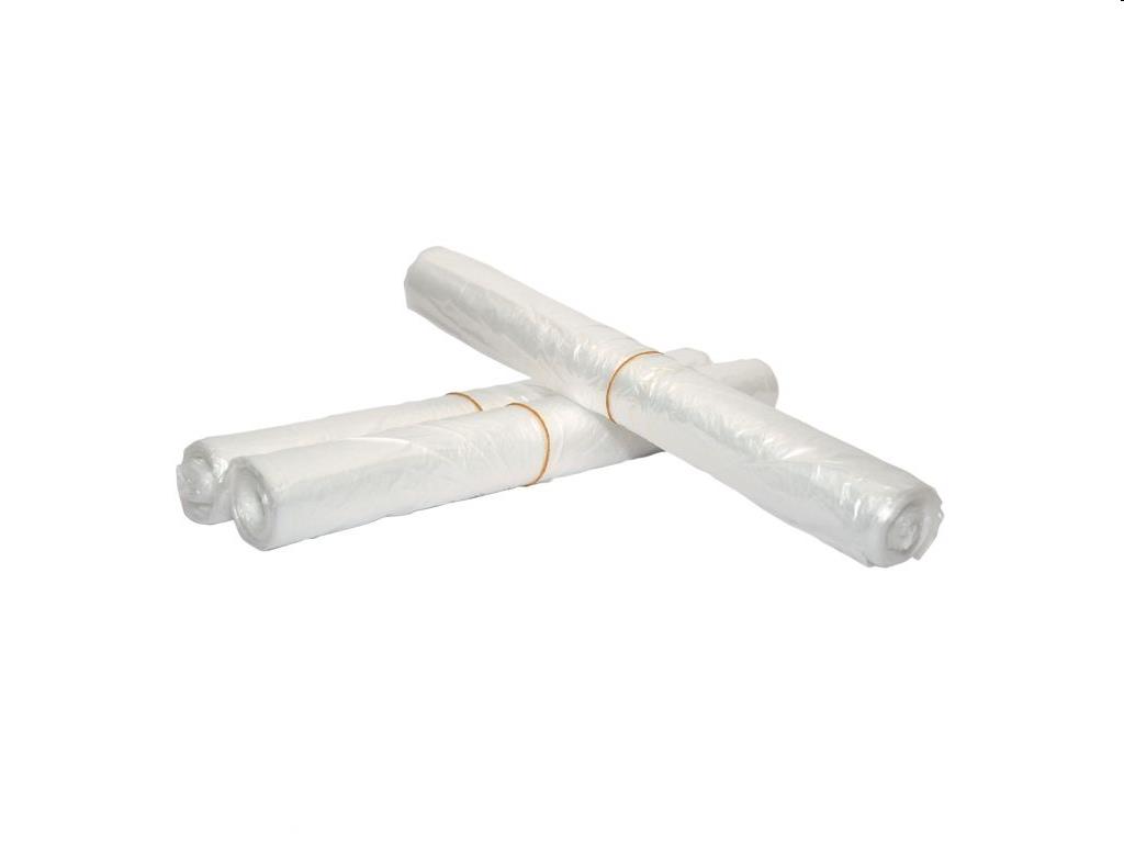 Afvalzak HDPE 28+(2x8)x56cm T10 Transparant  per rol  50 st.