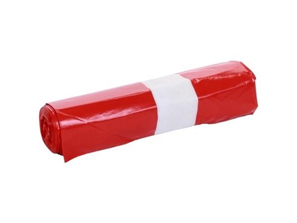 Afvalzak HDPE 70x110 25my (120L) rood per rol á 25st.
