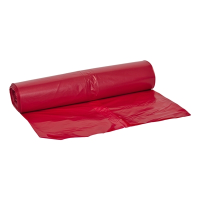 Afvalzak LDPE 90x120 35my (190L) rood per rol á 10st.