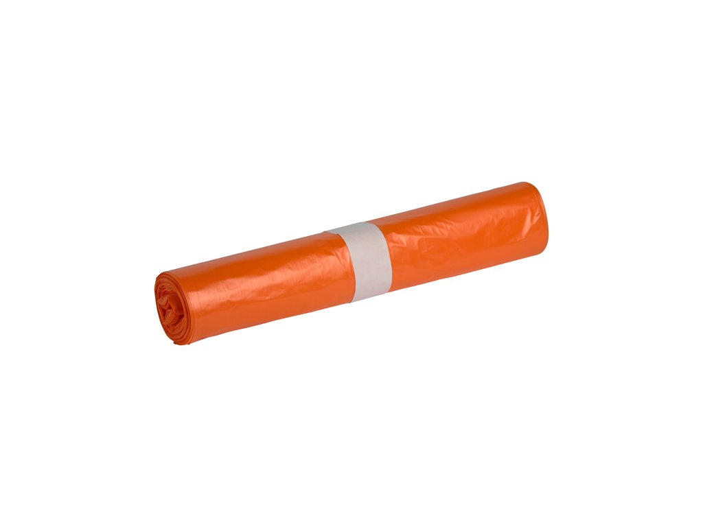 Afvalzak HDPE 70x110 25my (120L) oranje per rol á 25st.