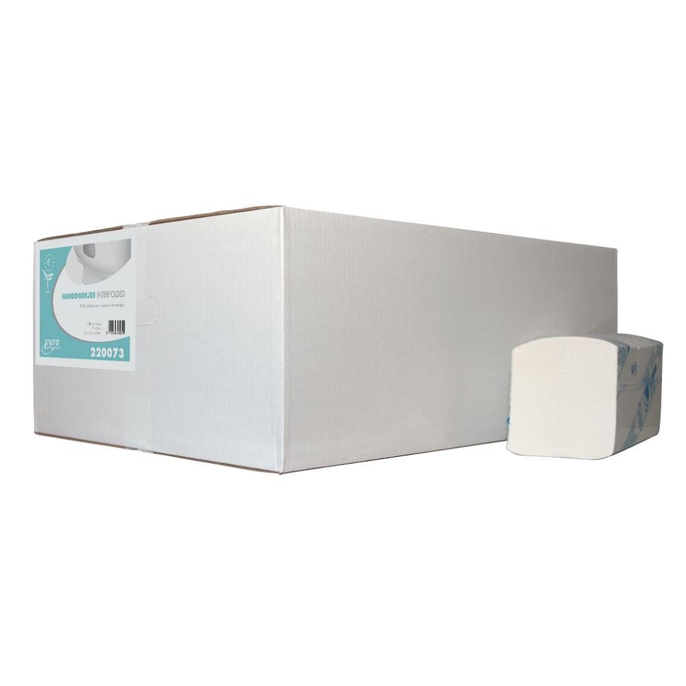 Euro Interfolded handdoekpapier cellulose wit 32x22cm 3-lgs
