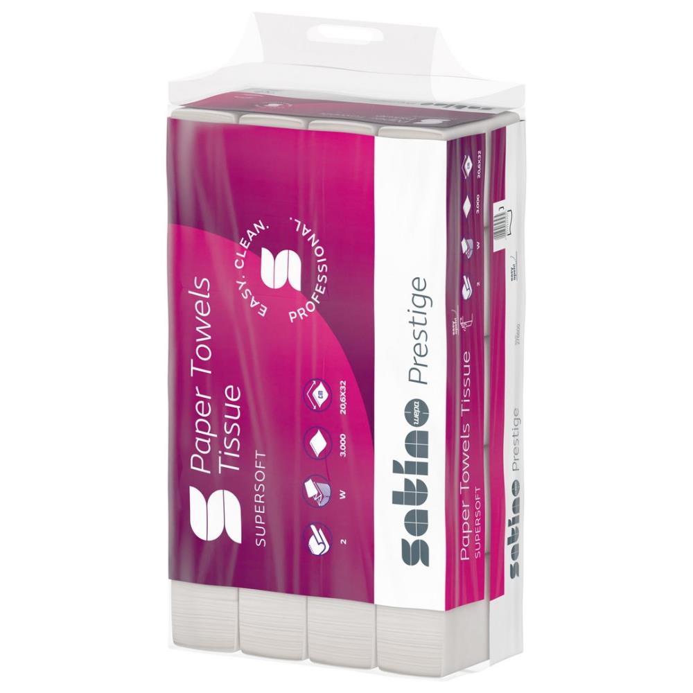 Satino HiLine Handdoekpapier Cellulose wit 2 lgs 20.6x32 cm (PT2) (276600)
