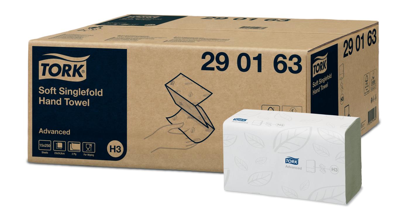 Tork Singlefold handdoekpapier 2-lgs wit 15x250V (H3)