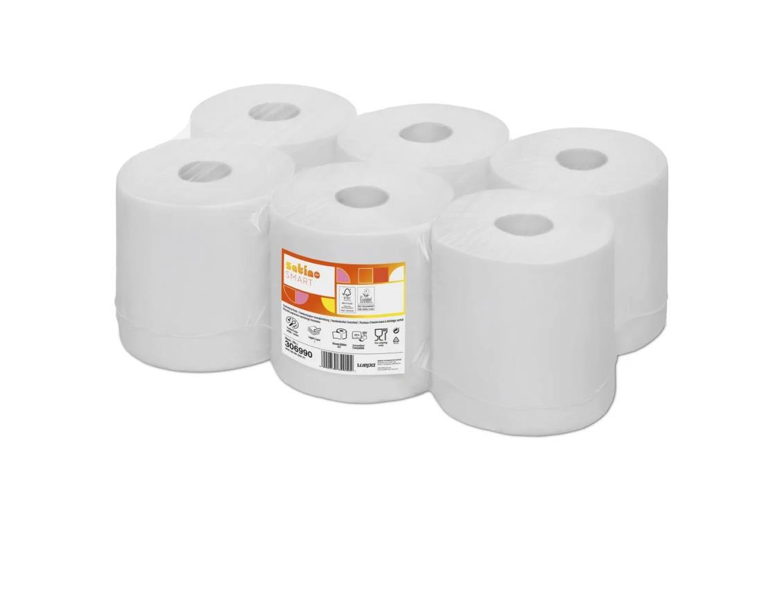Satino Comfort Midi poetsrollen blanco 1-lgs 6x300Mtr. (CF1)