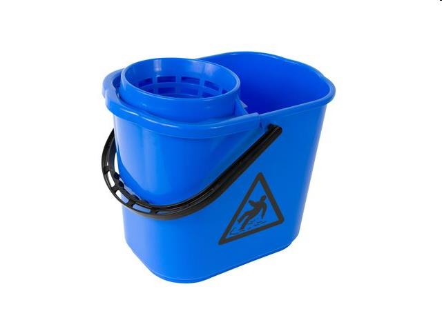 Spaanse mopemmer kunststof blauw 12L incl. korf