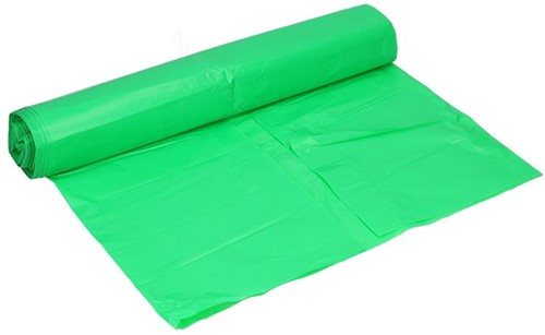 Afvalzak HDPE 70x110 30my (120L) groen per rol á 20st.