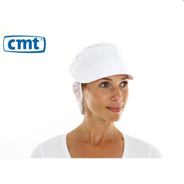 CMt Pet met klep+haarnet wit Large (100st.)