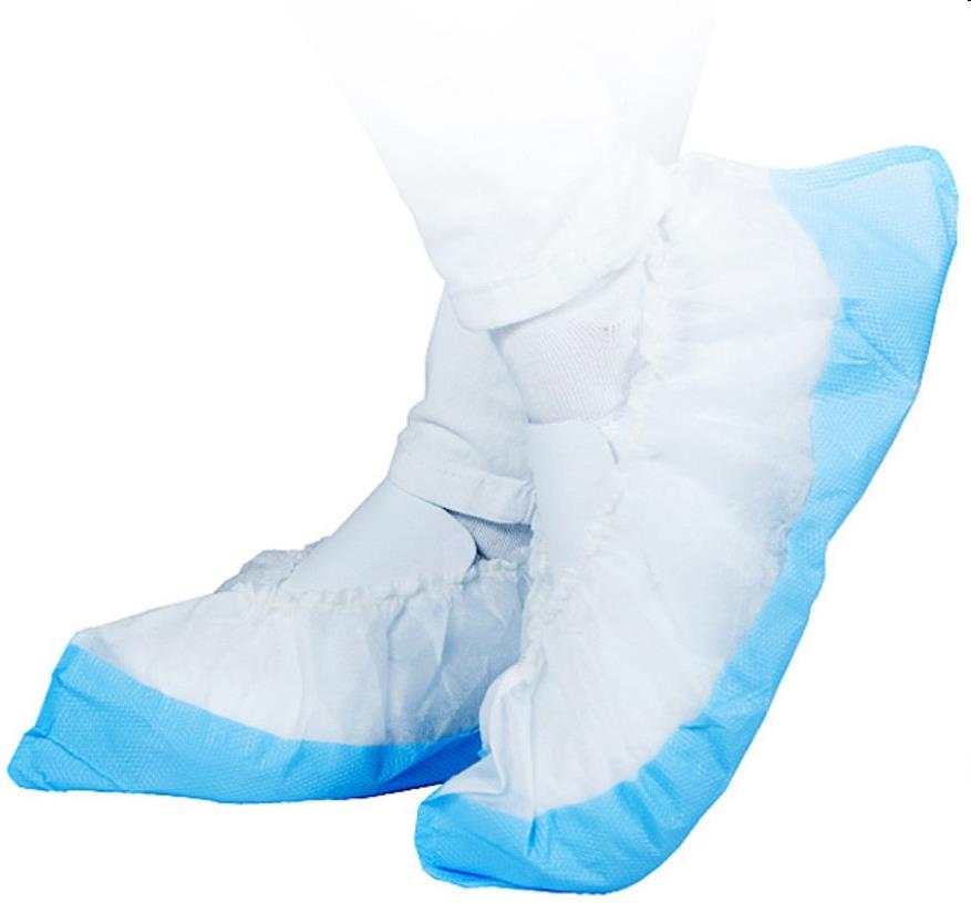 Cleanroom Witte overschoen van Polypropyleen met geruwde CPE zool 2000st