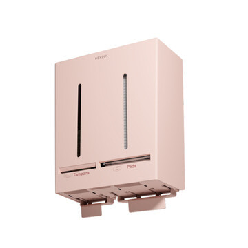 Herbox dispenser voor tampons en maandverband roze