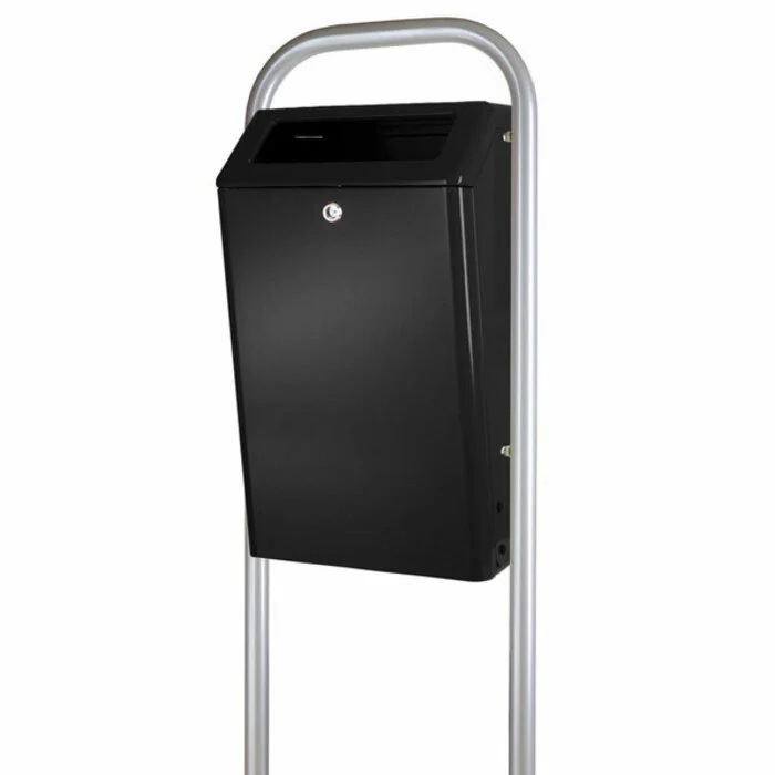 Buitenafvalbak 50 liter, DutchDesign - zwart grijs
