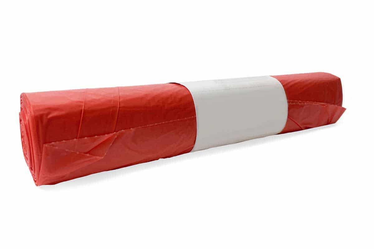 Afvalzak HDPE 50x90cm 23my (70L) Rood per rol á 20st.