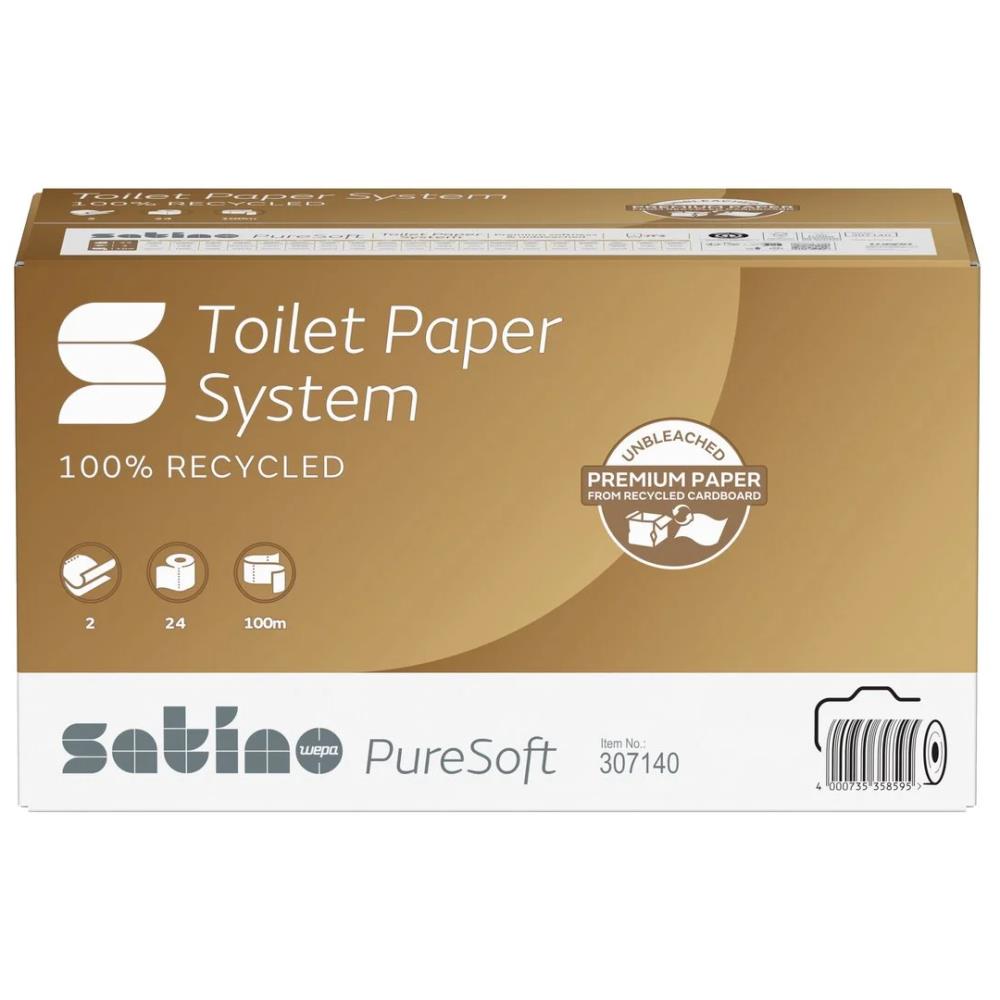Satino PureSoft Systeemrol Toiletpapier 24x100m. (JT3)