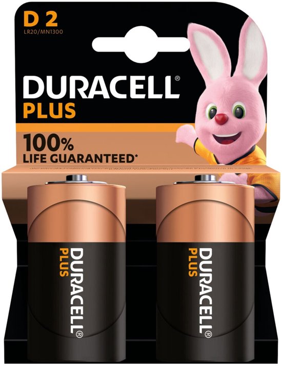 Duracell Plus Alkaline 100% D (2st)